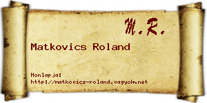 Matkovics Roland névjegykártya